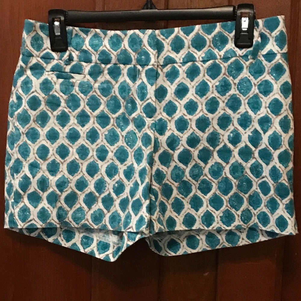 LOFT Printed Linen Riviera Shorts Size 00